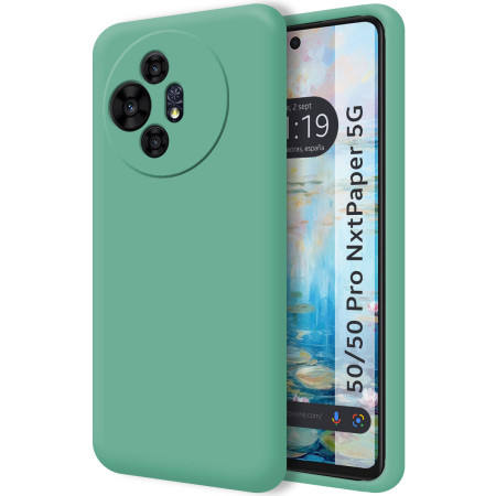 Funda Silicona Líquida Ultra Suave para TCL 50 / 50 Pro NXTPAPER 5G color Verde