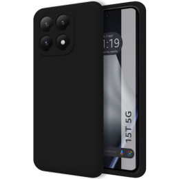 Funda Silicona Líquida Ultra Suave para Xiaomi 15T 5G color Negra