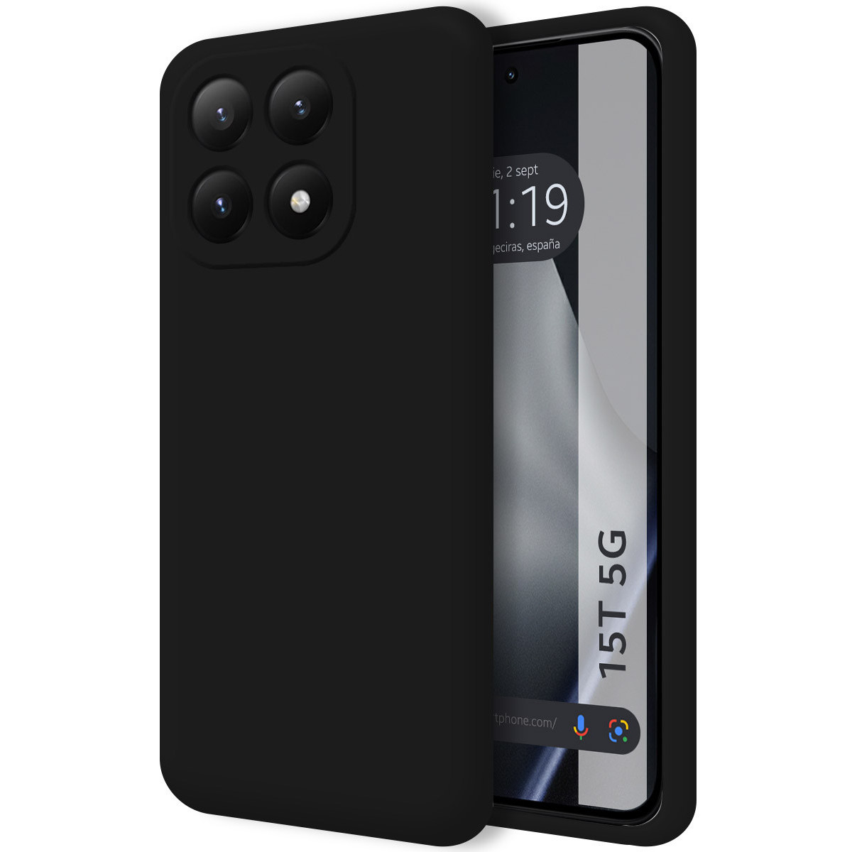 Funda Silicona Líquida Ultra Suave para Xiaomi 15T 5G color Negra