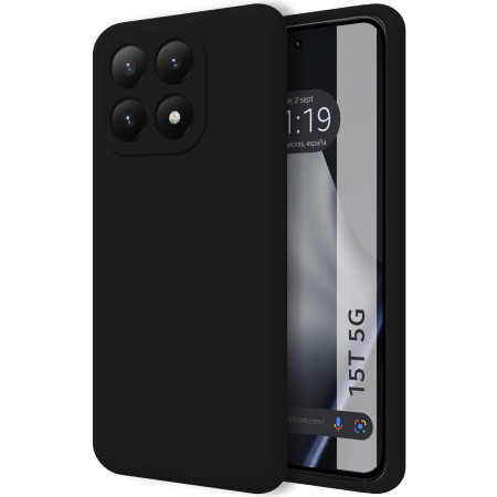 Funda Silicona Líquida Ultra Suave para Xiaomi 15T 5G color Negra
