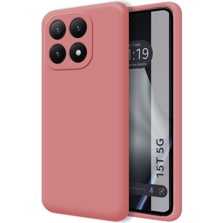 Funda Silicona Líquida Ultra Suave para Xiaomi 15T 5G color Rosa