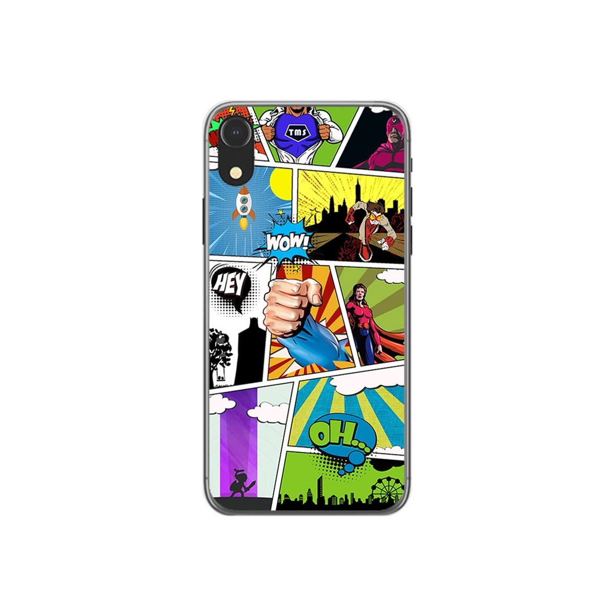 Funda Gel Tpu para Iphone XR Diseño Comic Dibujos