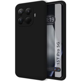 Funda Silicona Líquida Ultra Suave para Xiaomi 15T Pro 5G color Negra