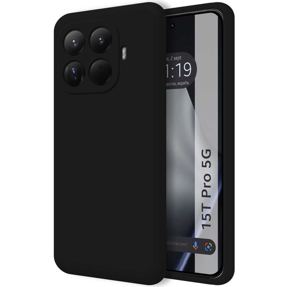 Funda Silicona Líquida Ultra Suave para Xiaomi 15T Pro 5G color Negra