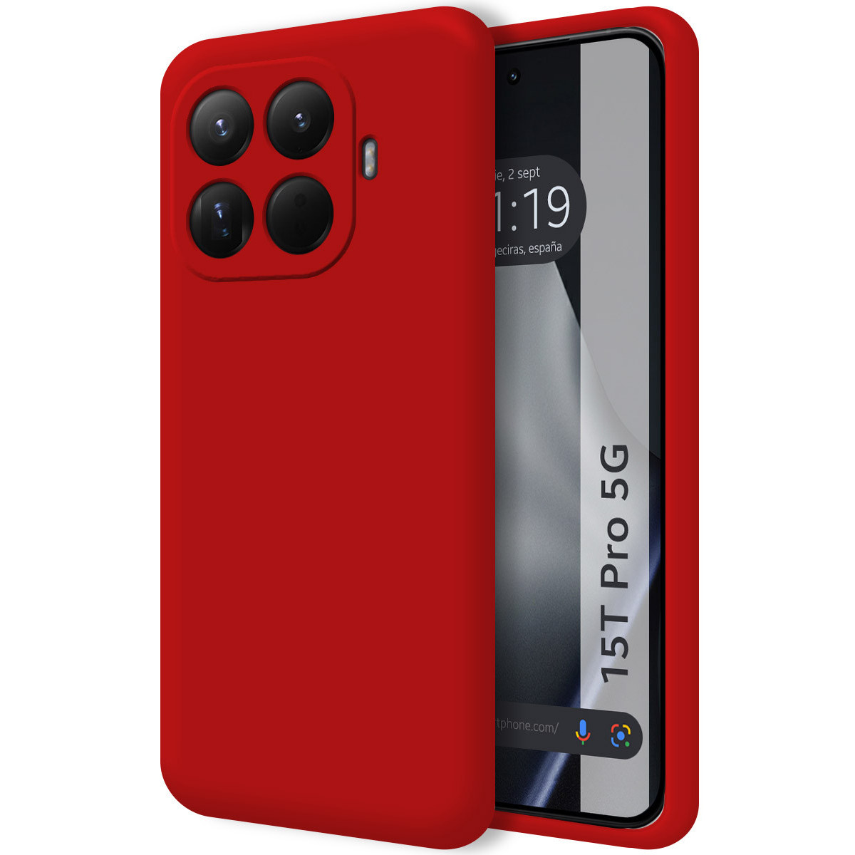 Funda Silicona Líquida Ultra Suave para Xiaomi 15T Pro 5G color Roja