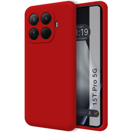 Funda Silicona Líquida Ultra Suave para Xiaomi 15T Pro 5G color Roja