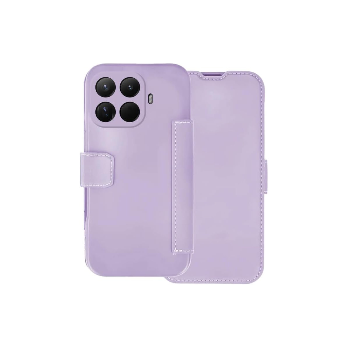 Funda Silicona Suave con Tapa para Xiaomi 15T Pro 5G color Morada