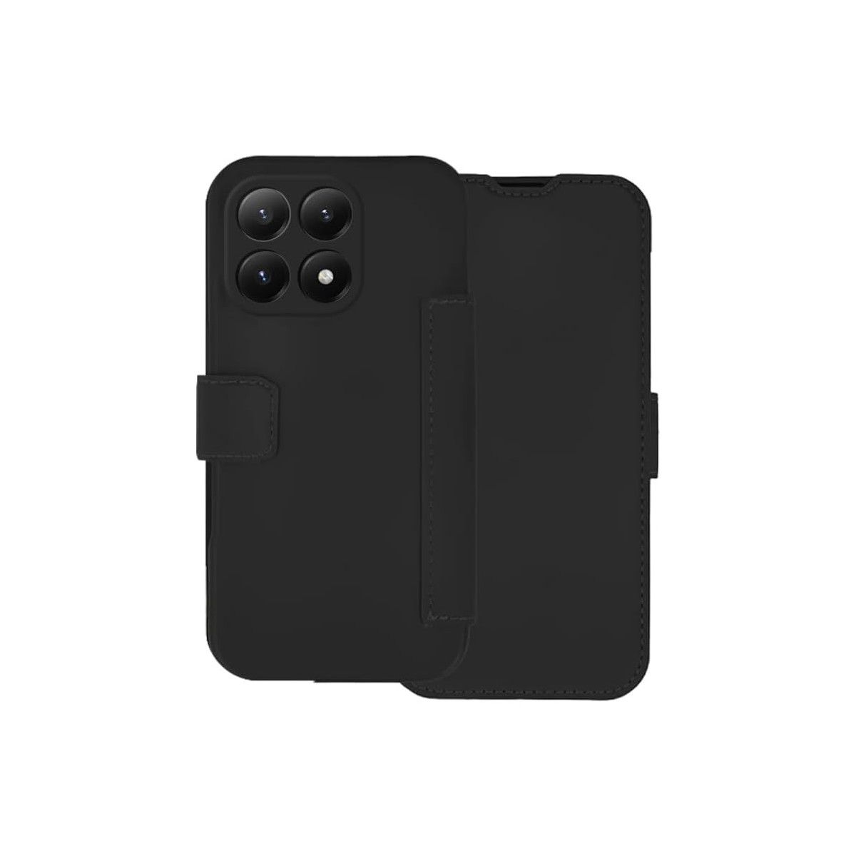 Funda Silicona Suave con Tapa para Xiaomi 15T 5G color Negra