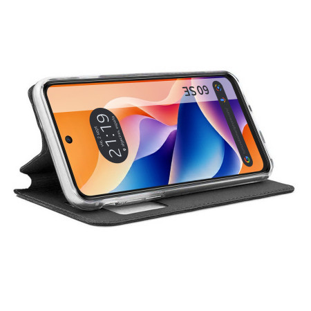 Funda Libro Soporte con Ventana para TCL 60 SE color Negra