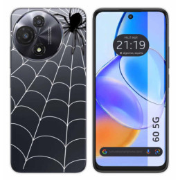 Funda Silicona Transparente para TCL 60 5G diseño Araña Dibujos