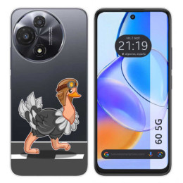 Funda Silicona Transparente para TCL 60 5G diseño Avestruz Dibujos