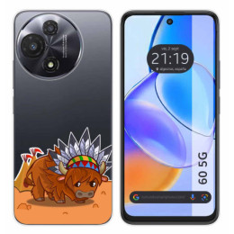 Funda Silicona Transparente para TCL 60 5G diseño Bufalo Dibujos