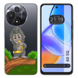 Funda Silicona Transparente para TCL 60 5G diseño Mono Dibujos