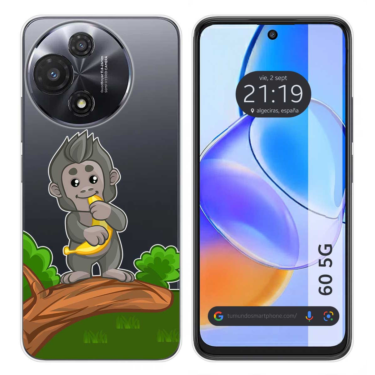 Funda Silicona Transparente para TCL 60 5G diseño Mono Dibujos