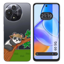 Funda Silicona Transparente para TCL 60 5G diseño Panda Dibujos