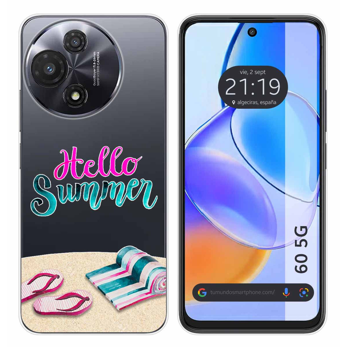 Funda Silicona Transparente para TCL 60 5G diseño Summer Dibujos