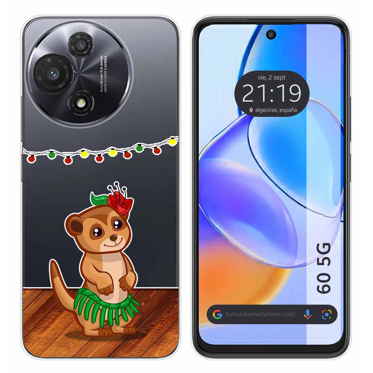 Funda Silicona Transparente para TCL 60 5G diseño Suricata Dibujos