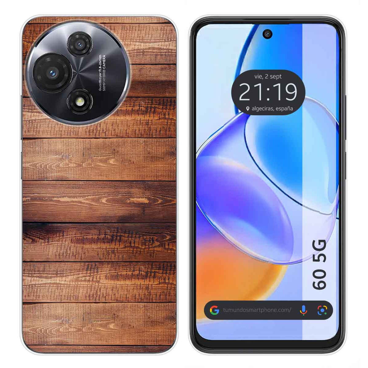 Funda Silicona para TCL 60 5G diseño Madera 02 Dibujos