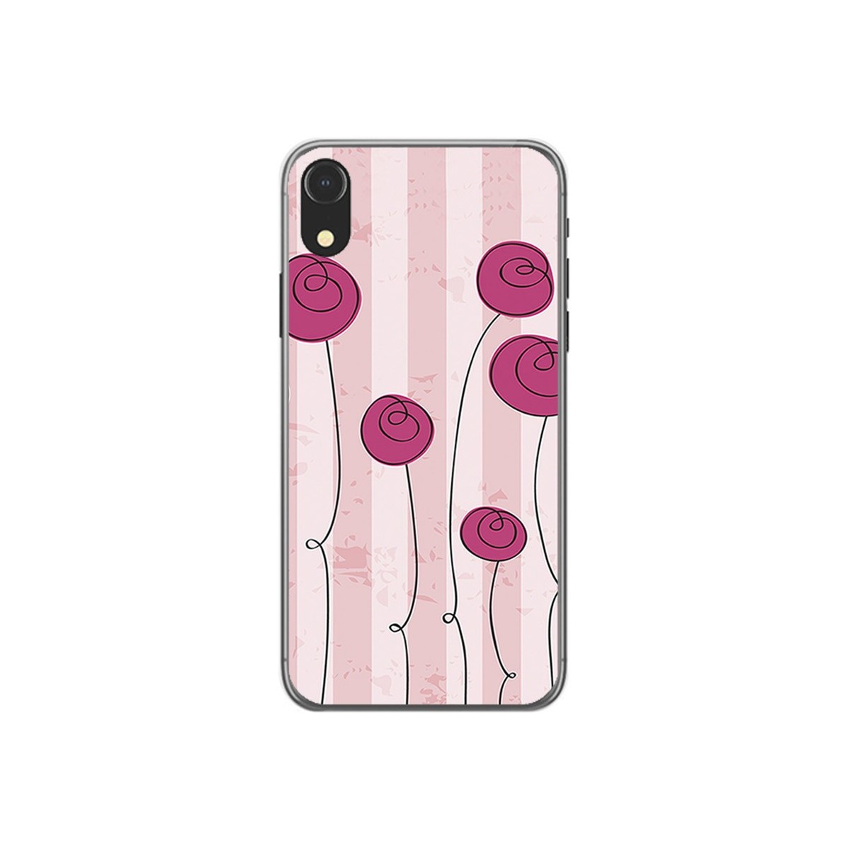 Funda Gel Tpu para Iphone XR Diseño Flores Vintage Dibujos