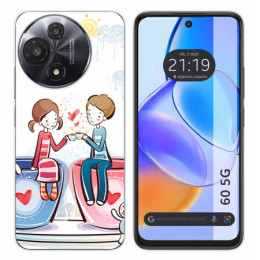 Funda Silicona para TCL 60 5G diseño Café Dibujos