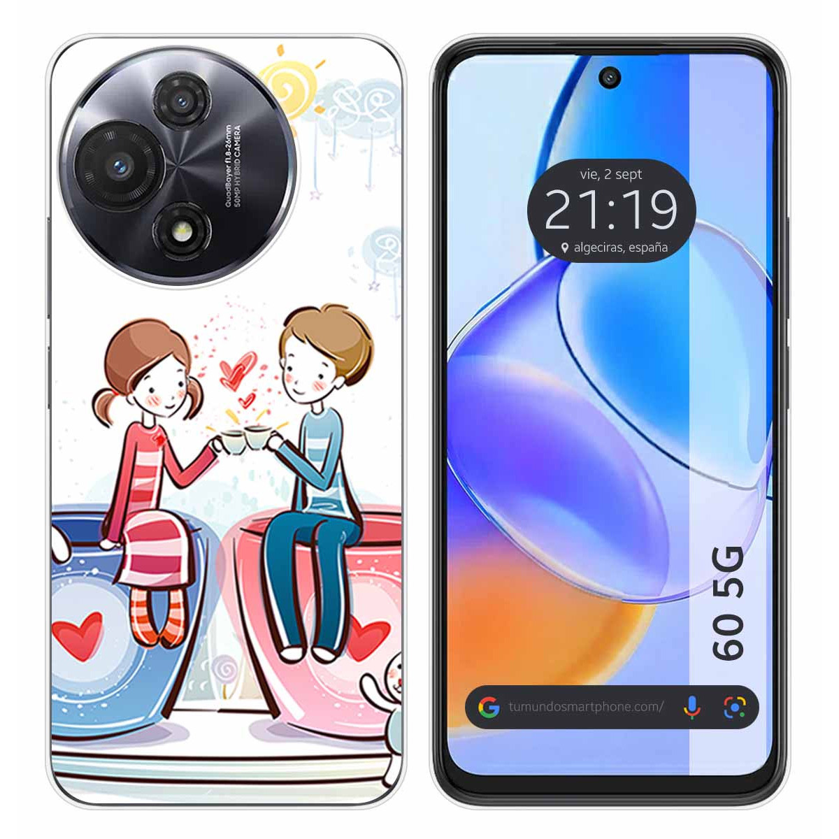 Funda Silicona para TCL 60 5G diseño Café Dibujos