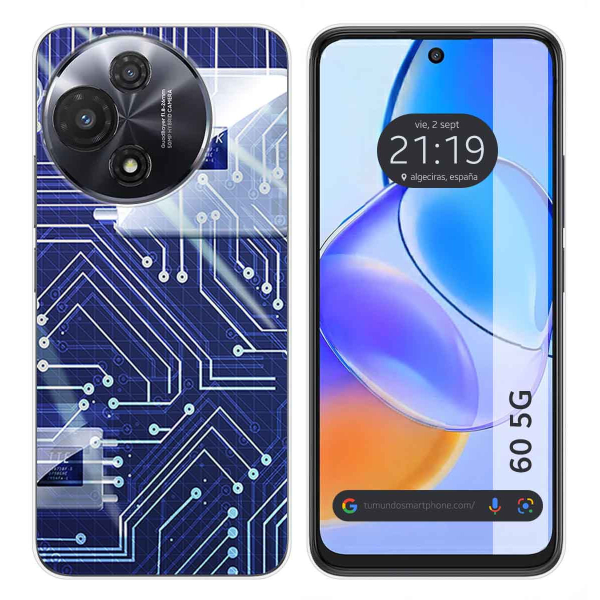 Funda Silicona para TCL 60 5G diseño Circuito Dibujos