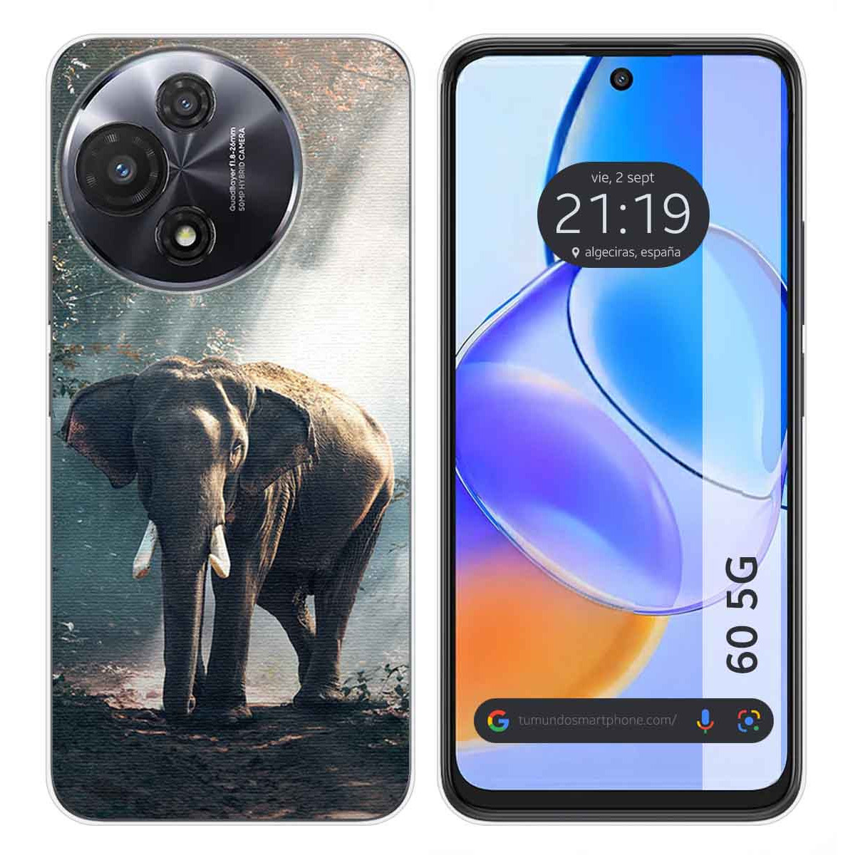 Funda Silicona para TCL 60 5G diseño Elefante Dibujos
