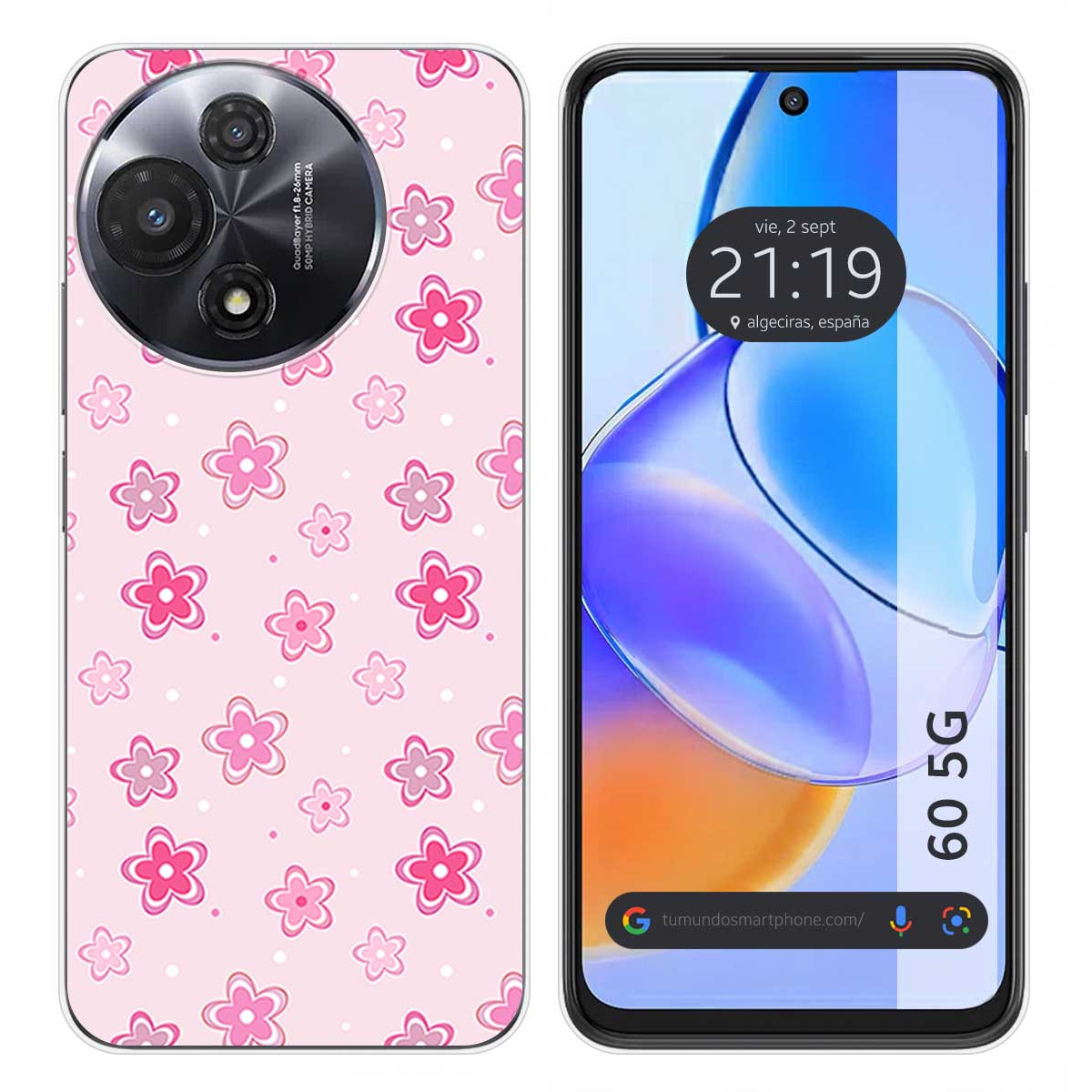 Funda Silicona para TCL 60 5G diseño Flores Dibujos