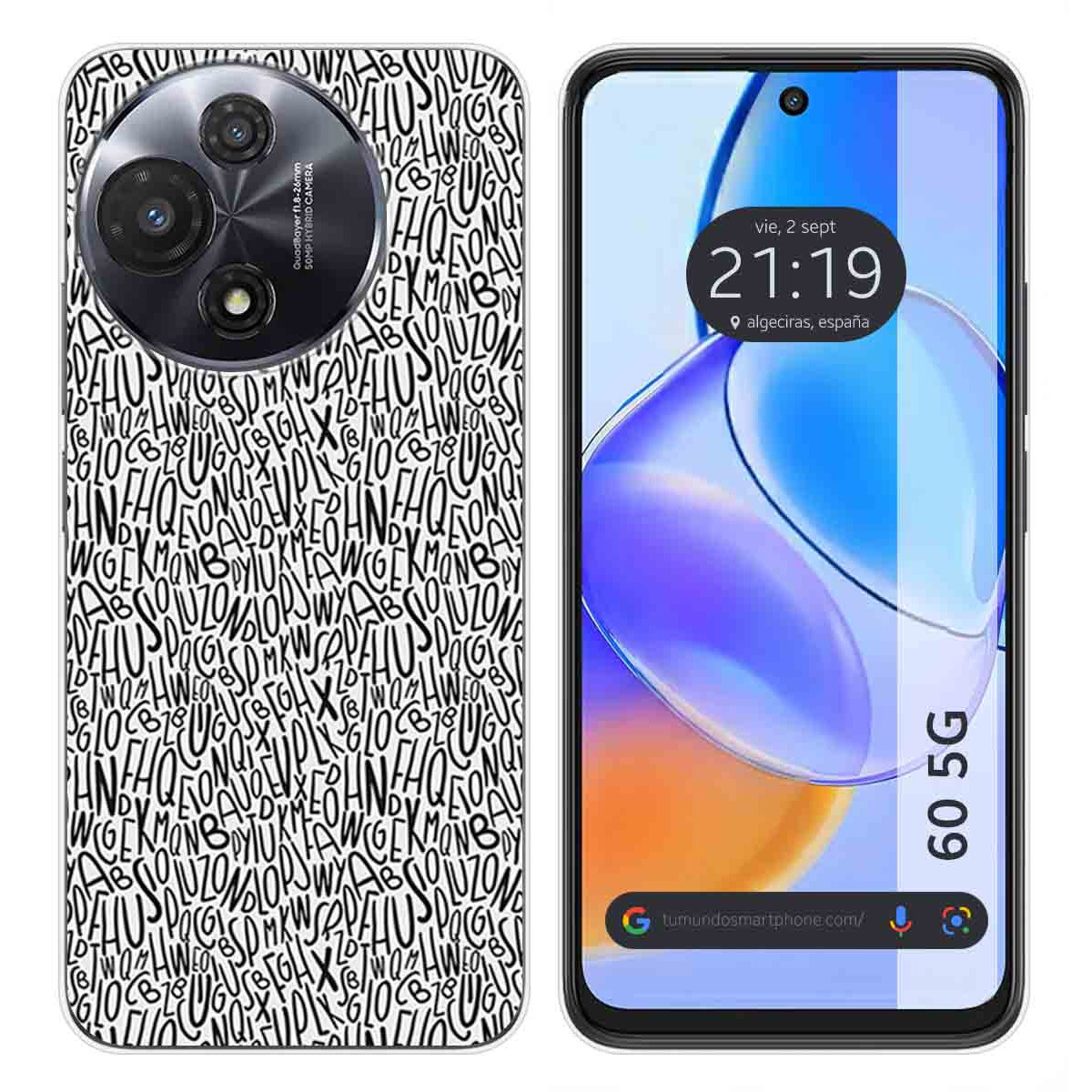 Funda Silicona para TCL 60 5G diseño Letras Dibujos