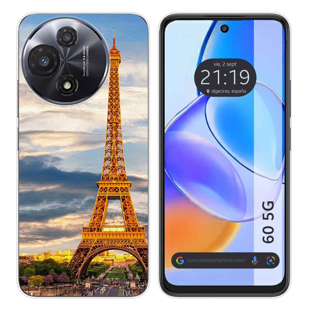 Funda Silicona para TCL 60 5G diseño Paris Dibujos