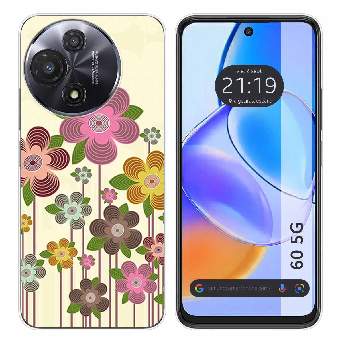 Funda Silicona para TCL 60 5G diseño Primavera En Flor Dibujos