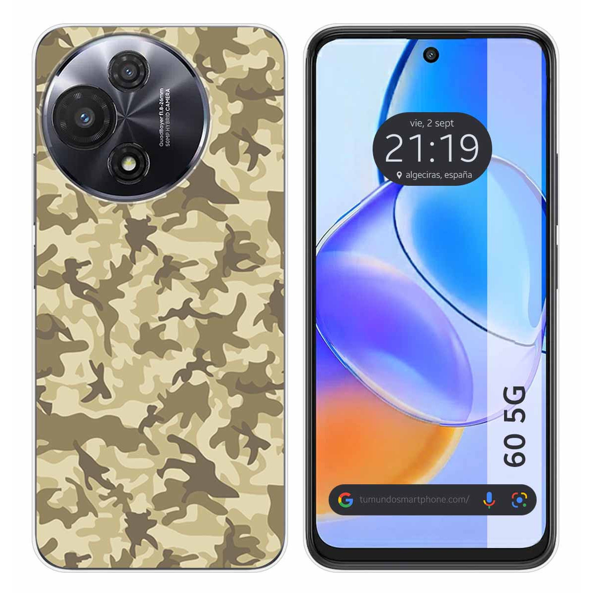 Funda Silicona para TCL 60 5G diseño Sand Camuflaje Dibujos