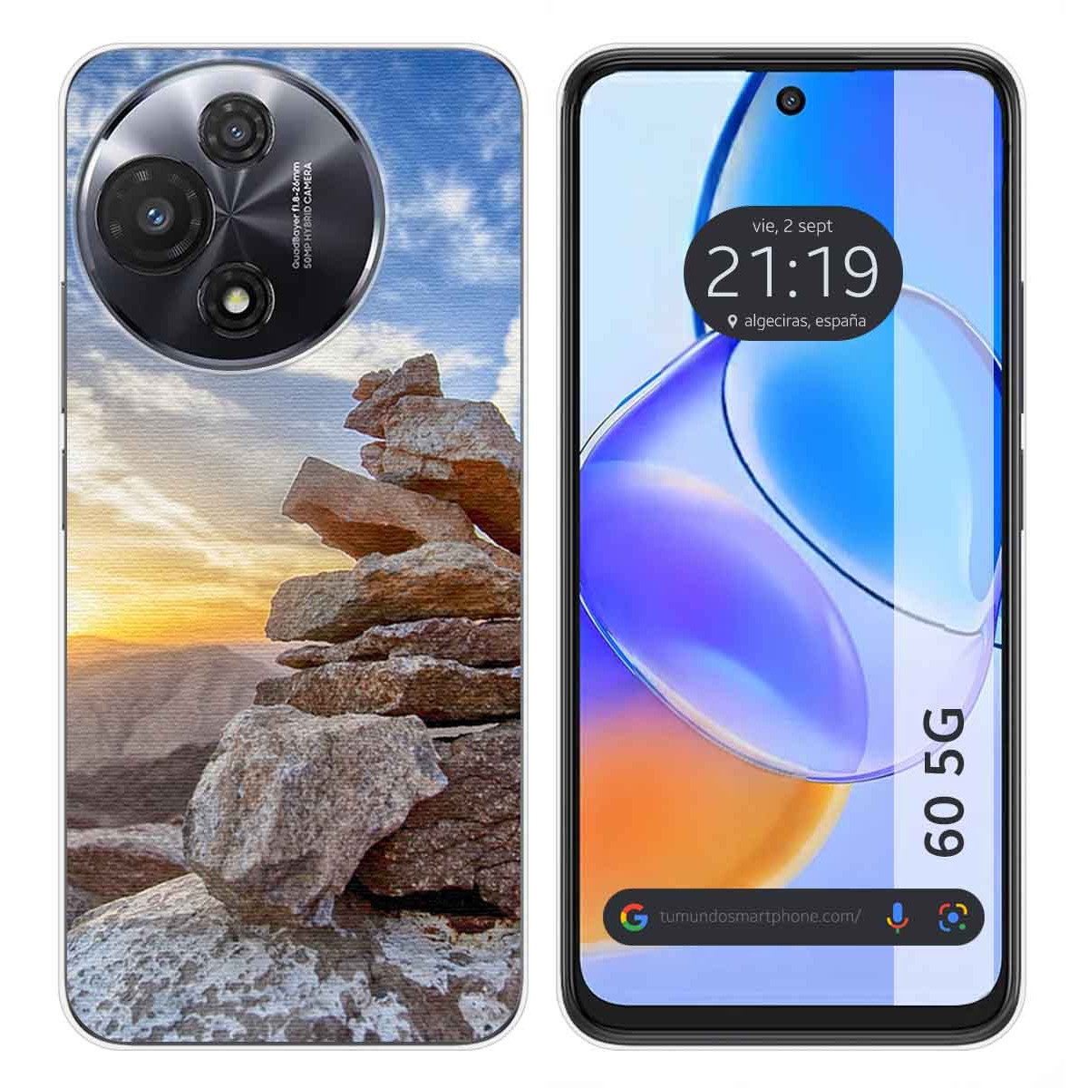 Funda Silicona para TCL 60 5G diseño Sunset Dibujos