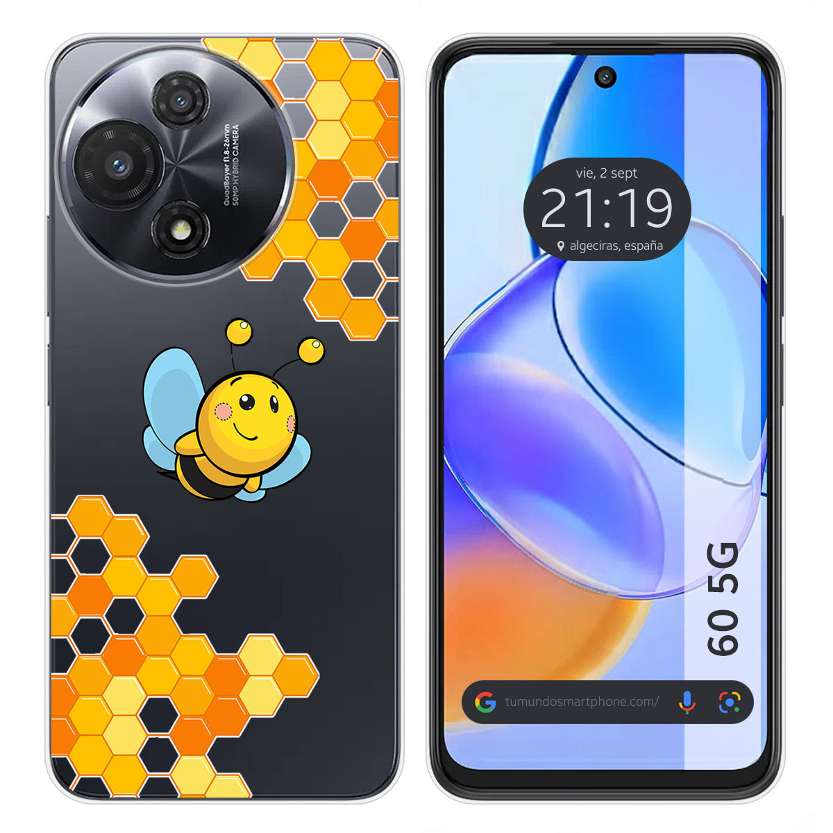 Funda Silicona para TCL 60 5G diseño Abeja Dibujos