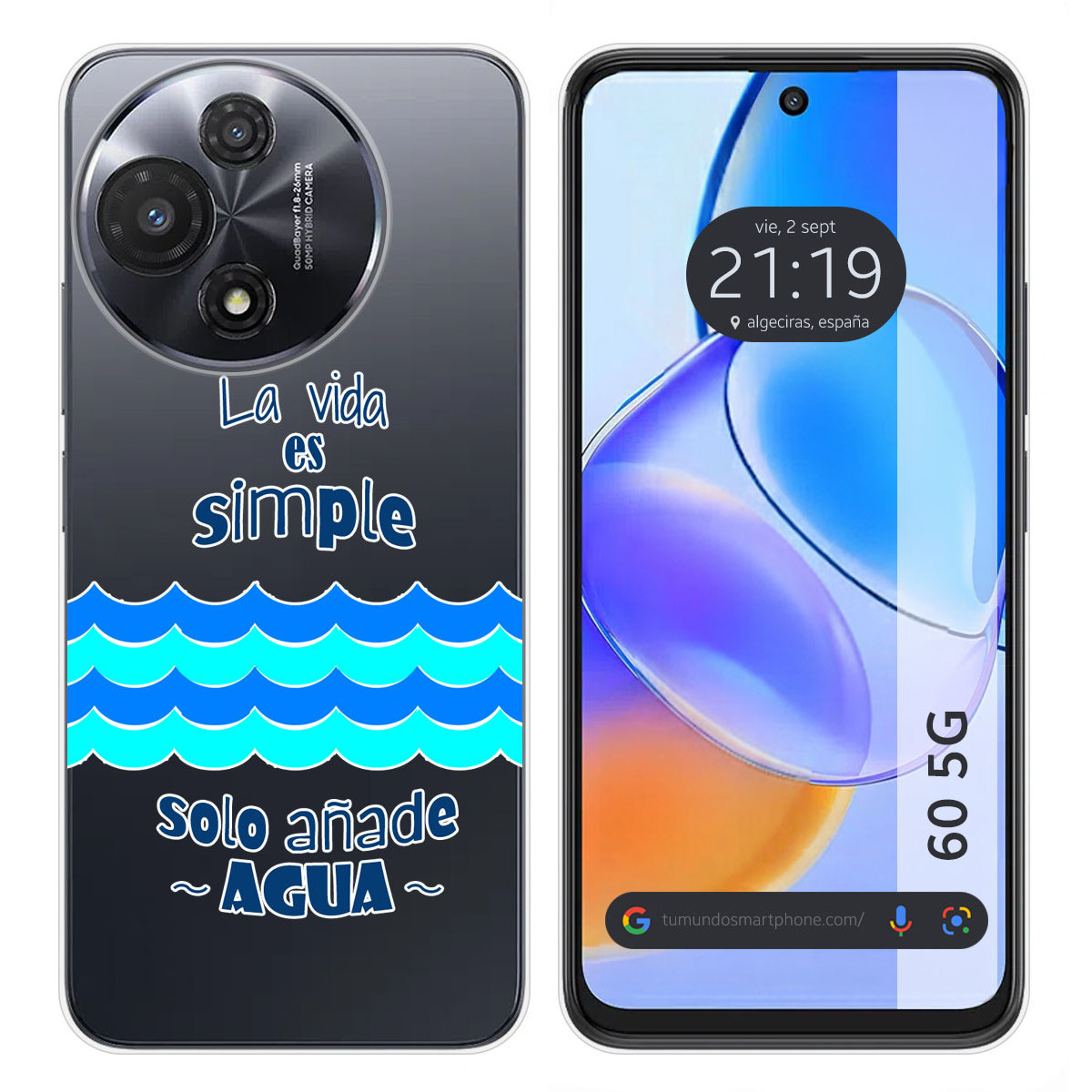 Funda Silicona para TCL 60 5G diseño Agua Dibujos