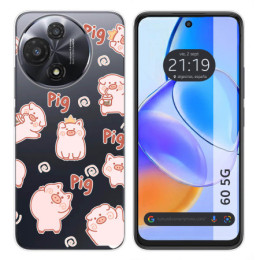 Funda Silicona para TCL 60 5G diseño Cerdos Dibujos