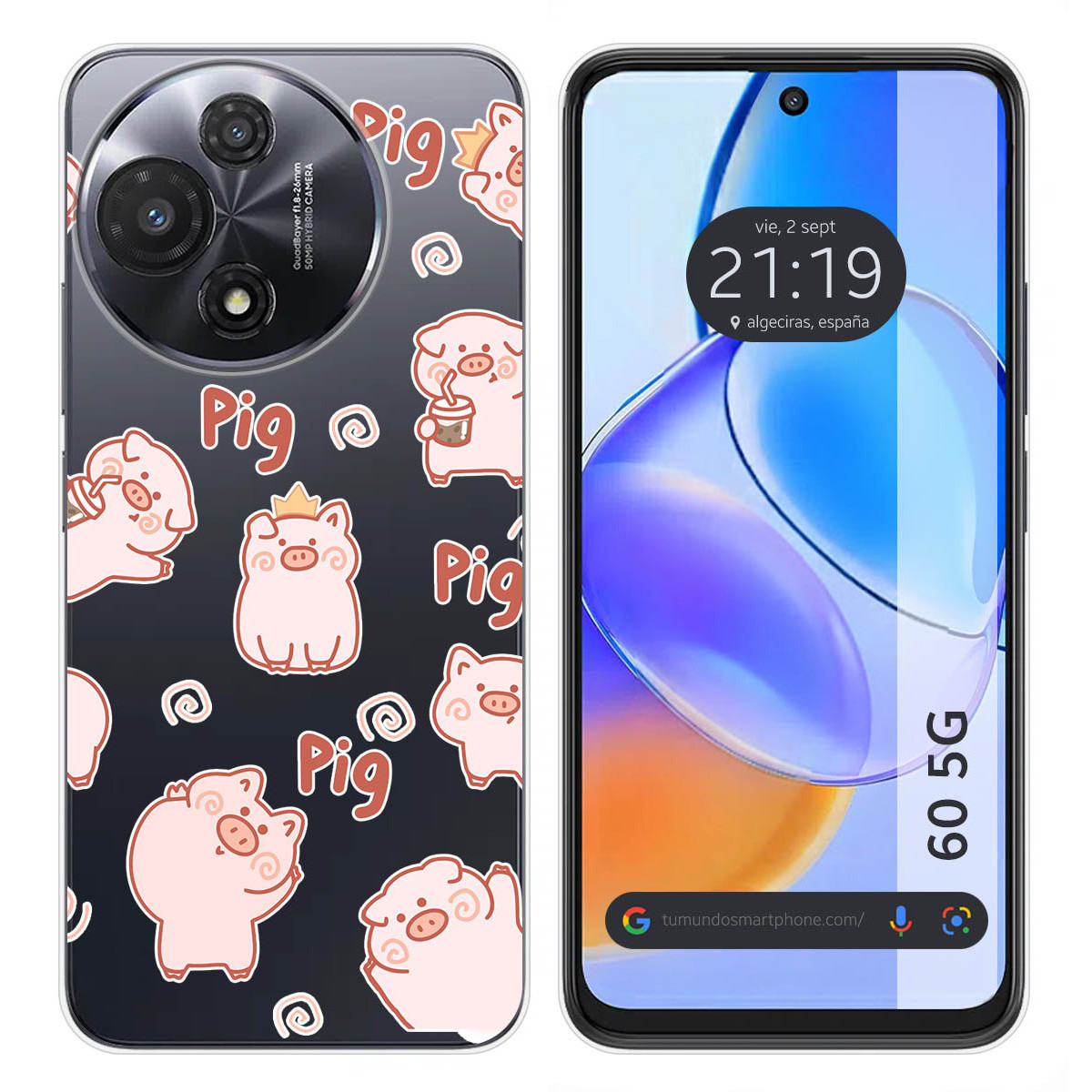 Funda Silicona para TCL 60 5G diseño Cerdos Dibujos