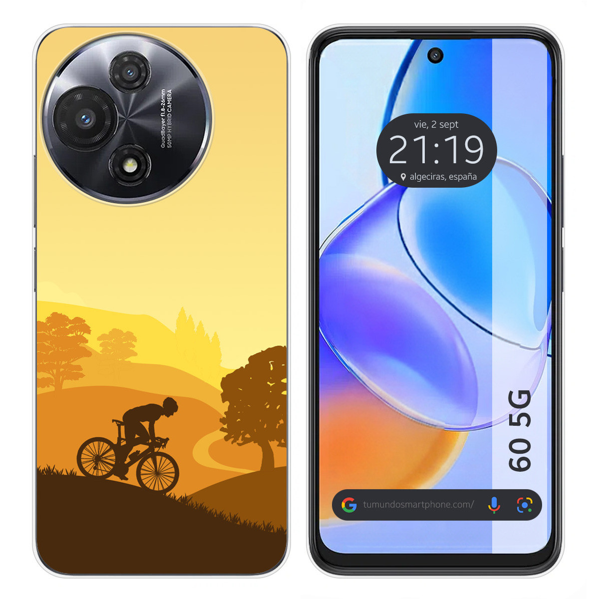 Funda Silicona para TCL 60 5G diseño Ciclista Dibujos