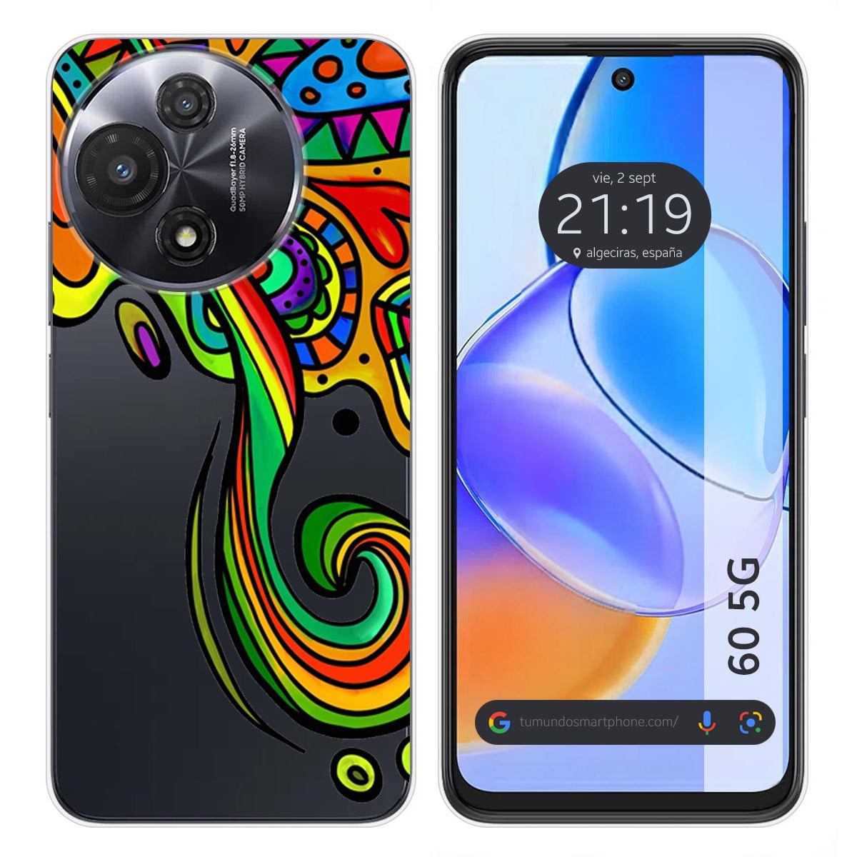 Funda Silicona para TCL 60 5G diseño Colores Dibujos