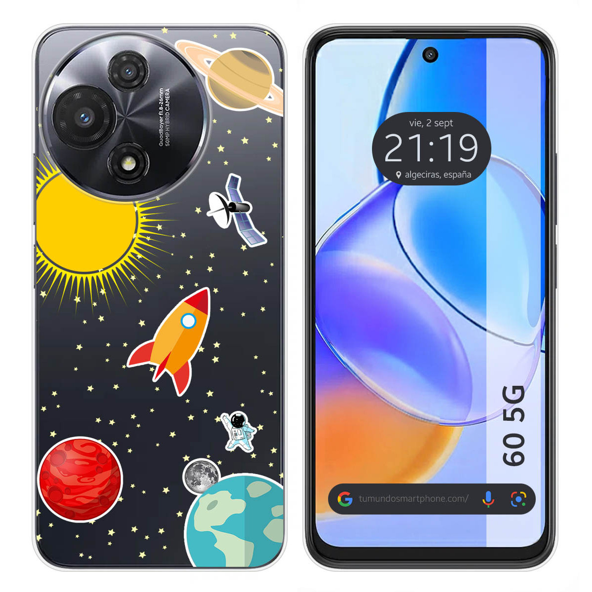 Funda Silicona para TCL 60 5G diseño Espacio Dibujos