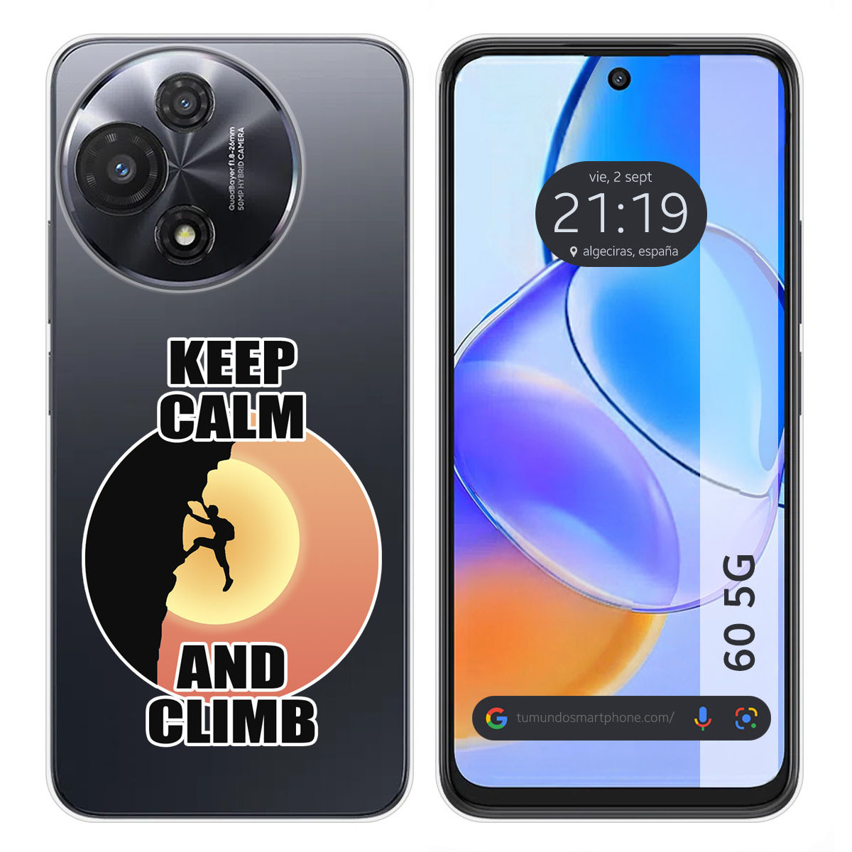 Funda Silicona para TCL 60 5G diseño Hombre Escalada Dibujos