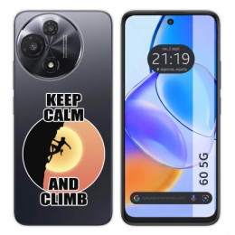 Funda Silicona para TCL 60 5G diseño Mujer Escalada Dibujos