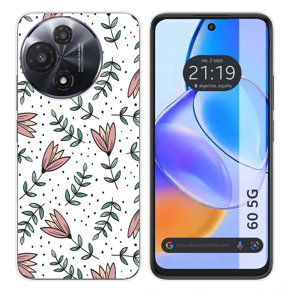 Funda Silicona para TCL 60 5G diseño Flores 01 Dibujos