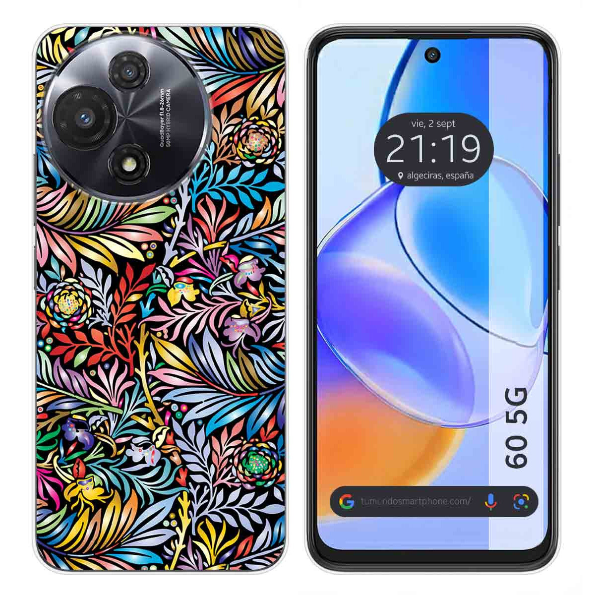 Funda Silicona para TCL 60 5G diseño Flores 04 Dibujos