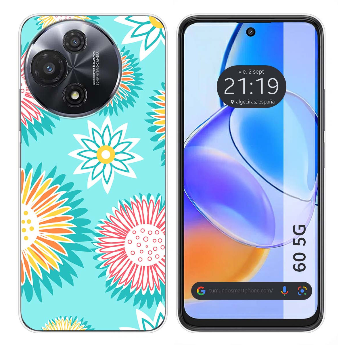 Funda Silicona para TCL 60 5G diseño Flores 05 Dibujos