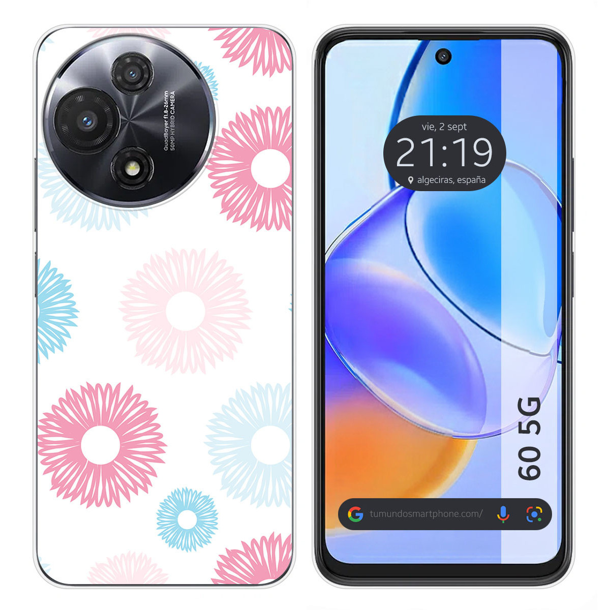 Funda Silicona para TCL 60 5G diseño Flores 06 Dibujos