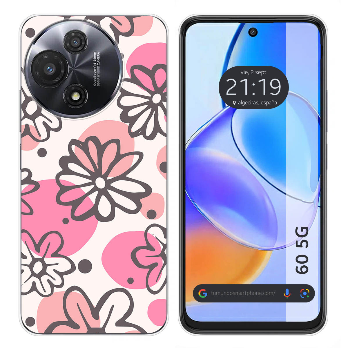 Funda Silicona para TCL 60 5G diseño Flores 09 Dibujos