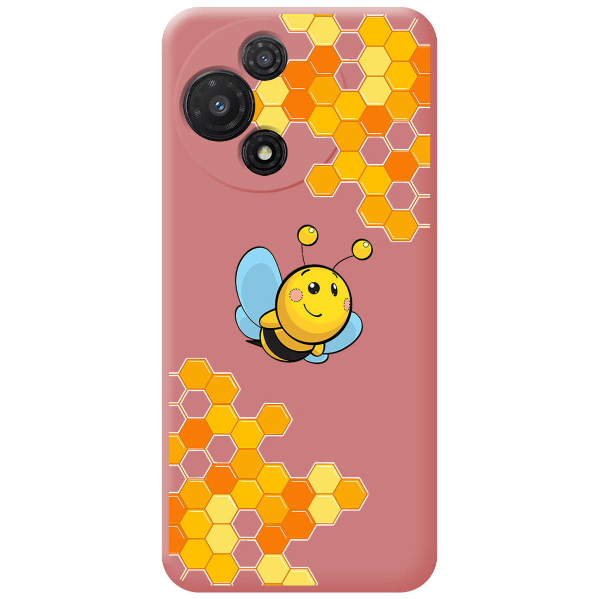 Funda Silicona Líquida Rosa para TCL 60 5G diseño Abeja Dibujos