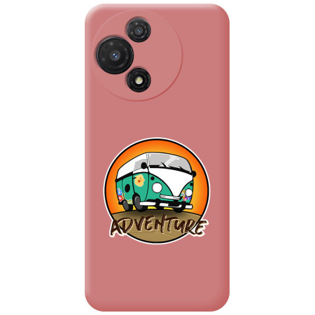 Funda Silicona Líquida Rosa para TCL 60 5G diseño Adventure Dibujos