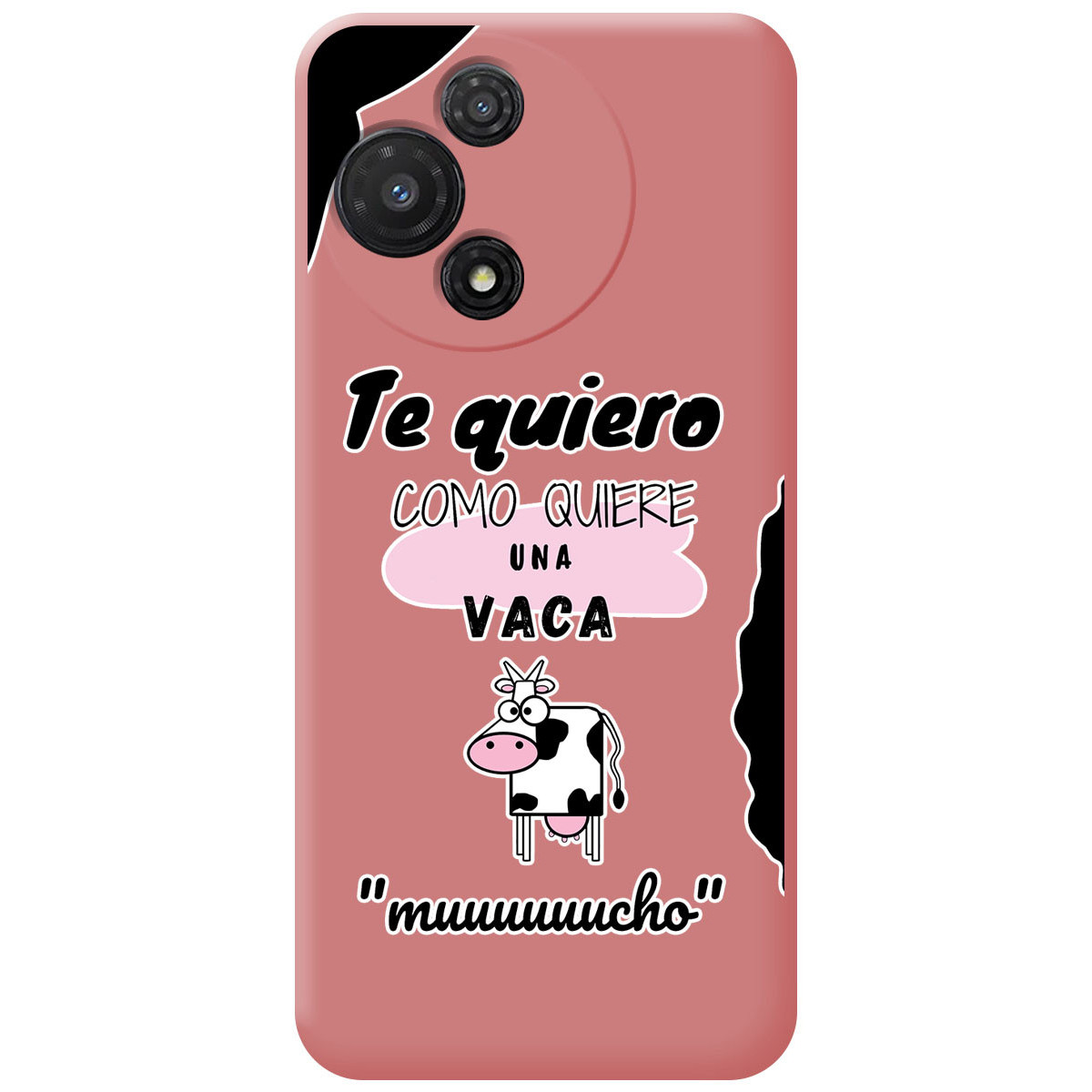 Funda Silicona Líquida Rosa para TCL 60 5G diseño Vaca Dibujos